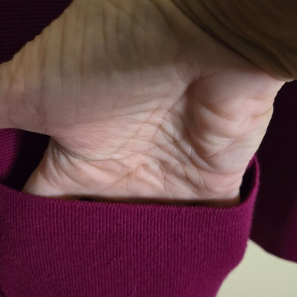 Sara Campbell Fuschia Wool Blend Coatigan pockets Covered Button Closure Size M - Picture 4 of 6